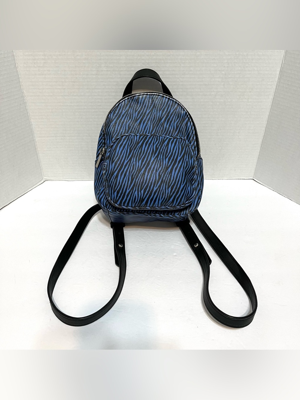 Blue Zebra Print Mini Backpack - Wild Fabel